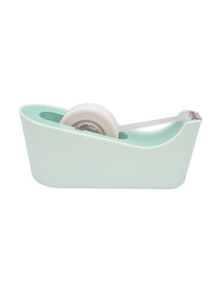 DISPENSADOR PORTARROLLOS C18 DE SOBREMESA COLOR MENTA CON ROLLO CINTA INVISIBLE 19MM X 33M MAGIC C18-M SCOTH 7100180400