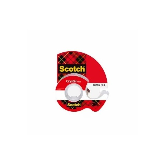 ROLLO CINTA SUPERTRANSPARENTE 19MM X 7,5M CRYSTAL CON DISPENSADOR 6-1975D SCOTH 7100086309