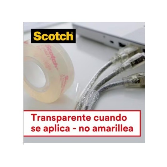 ROLLO CINTA SUPERTRANSPARENTE 19MM X 7,5M CRYSTAL CON DISPENSADOR 6-1975D SCOTH 7100086309