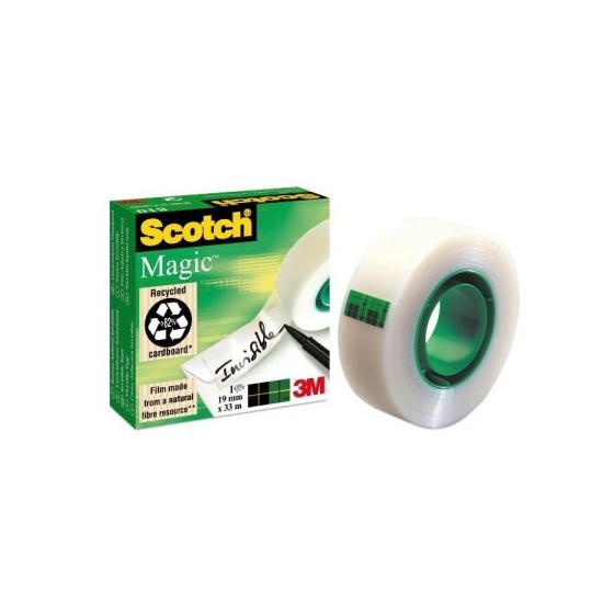 ROLLO CINTA INVISIBLE 19MM X 66M MAGICCAJA CARTÓN 810/1966 SCOTH 7100027117