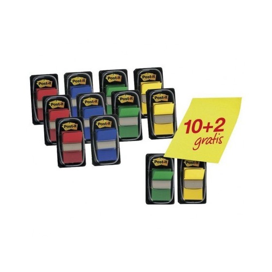 PACK 10+2 MARCADORES INDEX 25,4X43,2MM COLORES SURTIDOS 680P10+2 POST-IT 7000081628