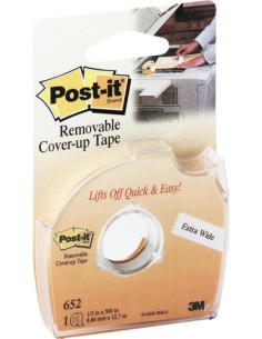 BLISTER CINTA OCULTAR/ETIQUETAR 2 LÍNEAS 8,42MM X 17,7M CON PORTARROLLO 652-HD POST-IT 7100222075