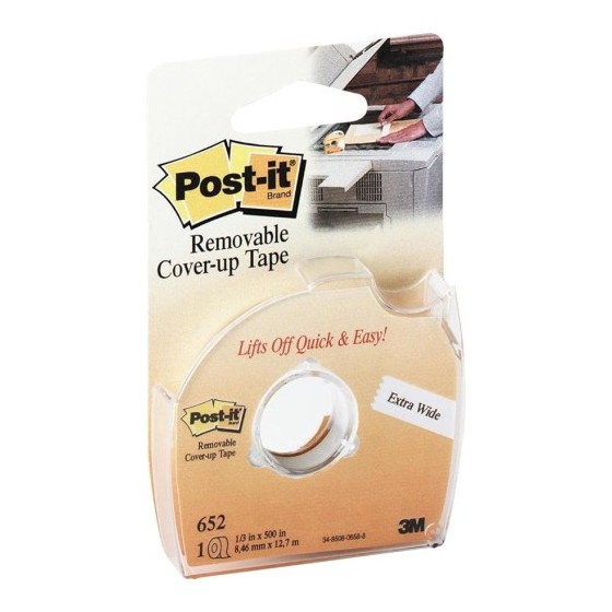 BLISTER CINTA OCULTAR/ETIQUETAR 2 LÍNEAS 8,42MM X 17,7M CON PORTARROLLO 652-HD POST-IT 7100222075