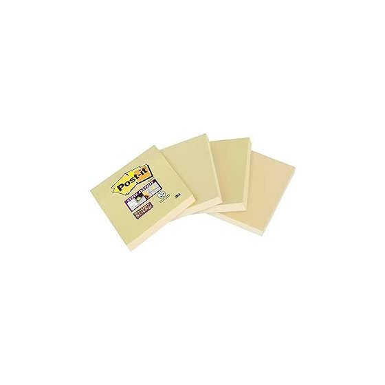 PACK 4 BLOCS 45 HOJAS NOTAS RECICLADAS ADHESIVAS 102X152MM SUPER STICKY CANARY YELLOW CON LÍNEAS 4645-RSSCY4 POST-IT 7100321347