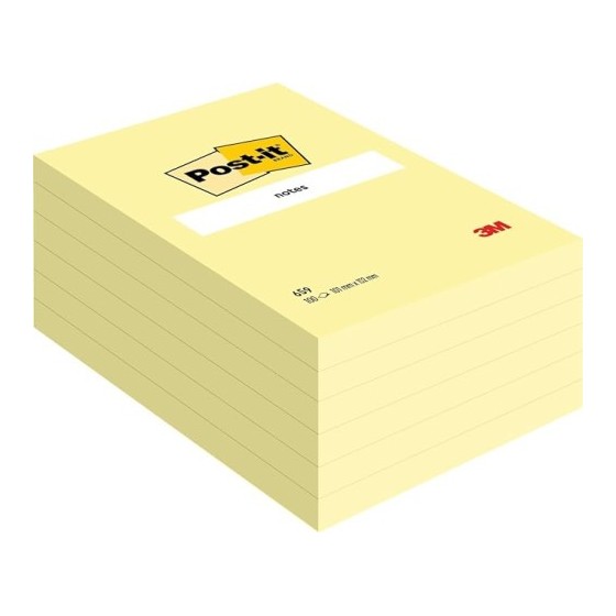BLOCS 100 HOJAS NOTAS GRANDES ADHESIVAS 101X152MM CANARY YELLOW 659 POST-IT 7100172752