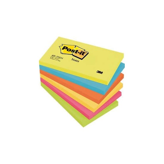 PACK 6 BLOCS 100 HOJAS NOTAS ADHESIVAS 76X127MM COLECCIÓN ENERGETIC 655-TFENN POST-IT 7100172314