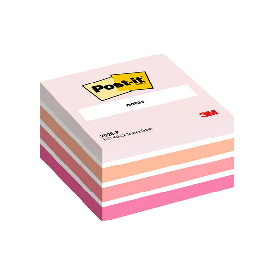 CUBO 450 HOJAS NOTAS ADHESIVAS 76X76MM COLORES SURTIDOS ROSAS 2028-P POST-IT 7100172384