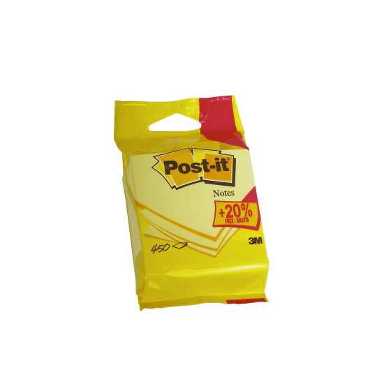 CUBO 375+75 HOJAS NOTAS ADHESIVAS 76X76MM CANARY YELLOW EMBLISTADO INDIVIDUAL 5426P POST-IT 7100172391