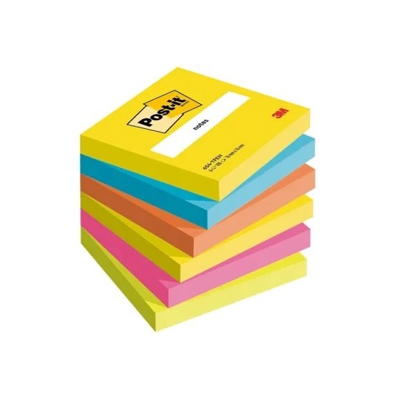 PACK 6 BLOCS 100 HOJAS NOTAS ADHESIVAS 76X76MM COLECCIÓN ENERGETIC 654-TFEN POST-IT 7100296019
