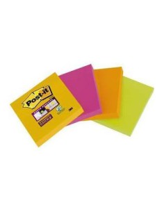 PACK 4 BLOCS 45 HOJAS NOTAS ADHESIVAS 47,6X47,6MM SUPER STICKY COLORES SURTIDOS 6910SSS-YPOG-EU POST-IT 7100172209