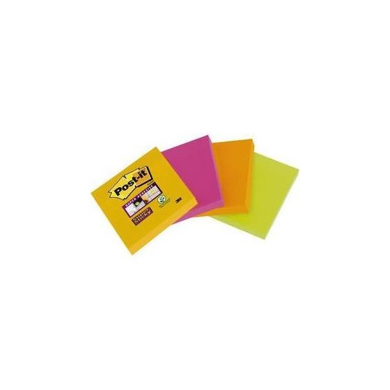 PACK 4 BLOCS 45 HOJAS NOTAS ADHESIVAS 47,6X47,6MM SUPER STICKY COLORES SURTIDOS 6910SSS-YPOG-EU POST-IT 7100172209