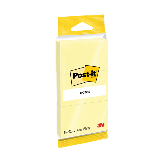 PACK 3 BLOCS 100 HOJAS NOTAS ADHESIVAS 38X51MM AMARILLO 6810 POST-IT 7100172242