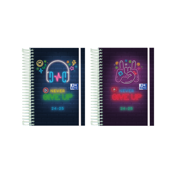 AGENDA ESCOLAR 2024-2025 NEVER GIVE UP TAPA EXTRADURA 8º DIA PAGINA COLORES SURTIDOS OXFORD 400185064