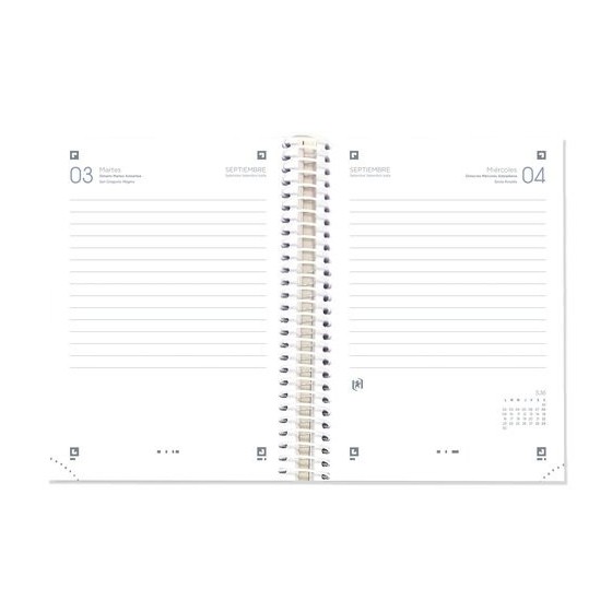 AGENDA ESCOLAR 2024-2025 SCHOOL TAPA EXTRADURA 8º DIA PAGINA COLORES SURTIDOS OXFORD 400184986