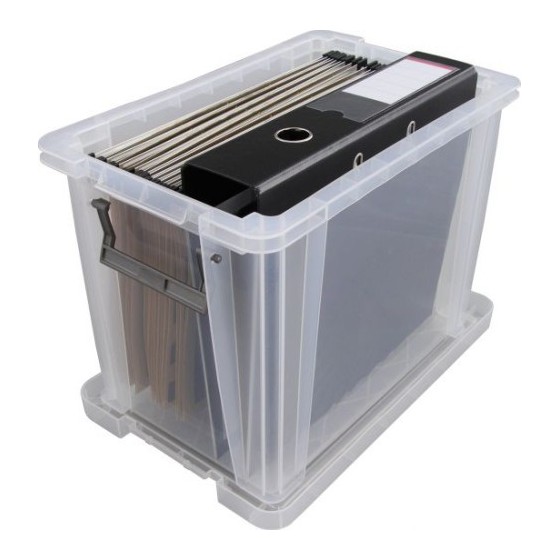 CAJA DE ALMACENAJE CON TAPA 20 LITROS 28X40X26CM PP TRANSPARENTE ARCHIVO 2000 CP1482020 CS TP