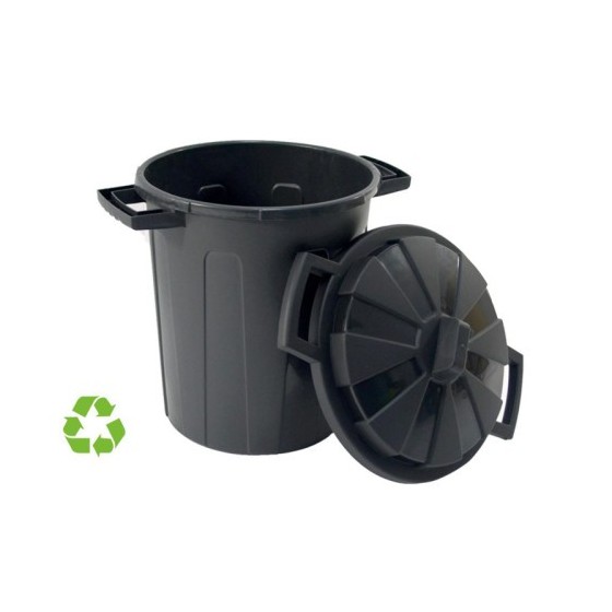 CONTENEDOR SOSTENIBLE DE RECICLAJE CON TAPA 100 LITROS 54X64X68 CM PP NEGRO ARCHIVO 2000 CP1426100 NE