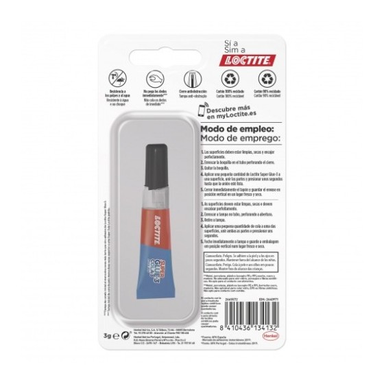 PEGAMENTO SUPER GLUE 3 PURE GEL 3GRS LOCTITE 2640971