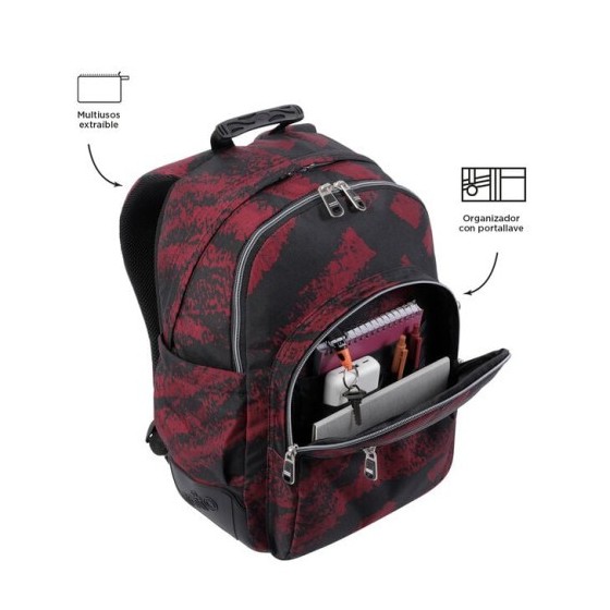 MOCHILA ESCOLAR TIZA ROJA - CRAYOLES TOTTO MA04ECO029-2310N-5C5