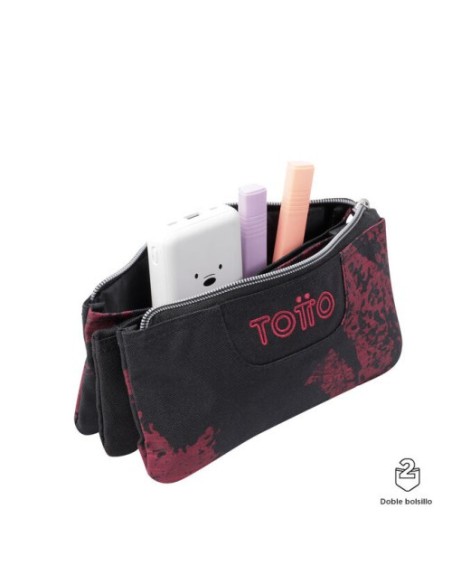 ESTUCHE ESCOLAR TRES COMPARTIMENTOS TIZA ROJA - TABLERO TOTTO AC52ECO012-2310Z-5C5