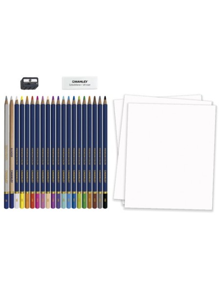 SET CREATIVO LAPICES DE COLORES 23 UDS MANLEY MLA00023
