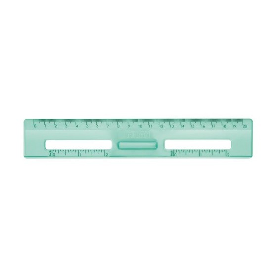 REGLA 20 CM TRANSPARENTE SERIE NEW LOOK, VERDE MILAN 357801NL