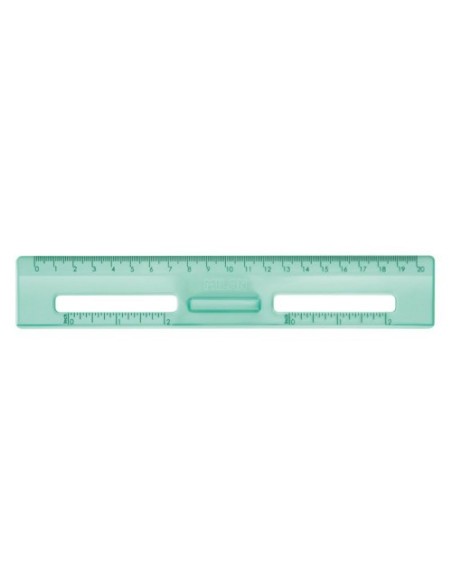 REGLA 20 CM TRANSPARENTE SERIE NEW LOOK, VERDE MILAN 357801NL