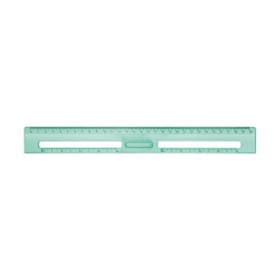 REGLA 30 CM TRANSPARENTE SERIE NEW LOOK, VERDE MILAN 353801NL