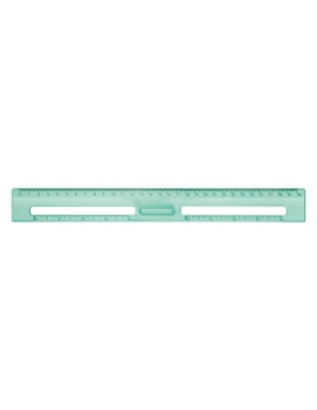 REGLA 30 CM TRANSPARENTE SERIE NEW LOOK, VERDE MILAN 353801NL