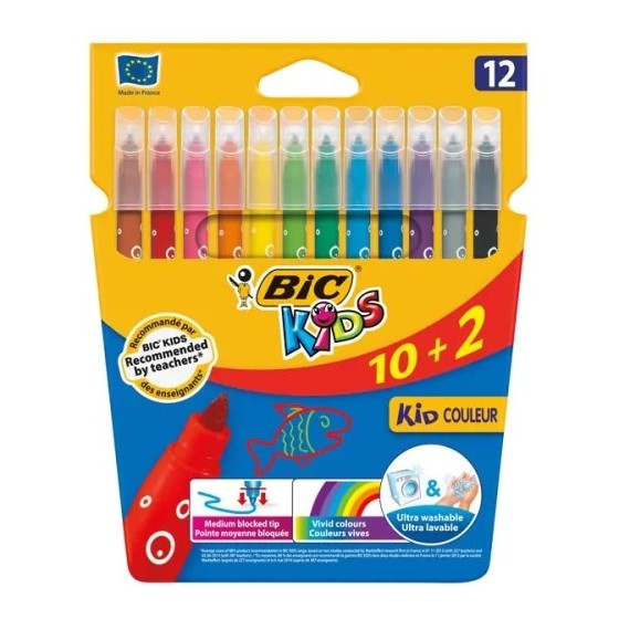 ESTUCHE ROTULADORES FORMATO ESPECIAL 12 UDS KID COULEUR BIC 9246623