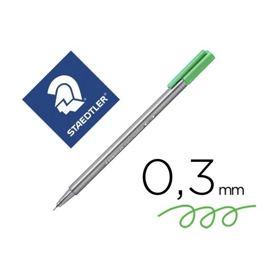 CAJA DE 10 ROTULADORES TRIPLUS FINELINER 334 ECO EDITION VERDE STAEDTLER 334 R-5