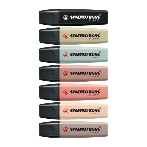 STABILO BOSS NatureColors marcador 6 pieza(s) Punta de cincel Negro, Bronce, Verde, Gris, Verde claro