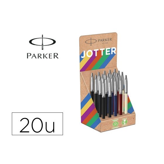 EXPOSITOR 20 UDS JOTTER ORIGINALS RECICLADOS - COLORES CLÁSICOS PARKER 2190110