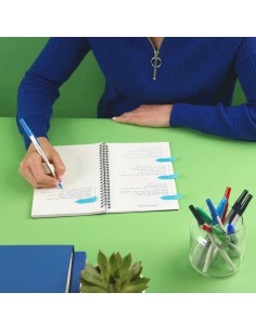 CAJA 50 BOLÍGRAFOS PAPER MATE KILOMÉTRICO PUNTA MEDIANA (1,0MM) TINTA AZUL 80% PLÁSTICO RECICLADO PAPER MATE 2187702 2