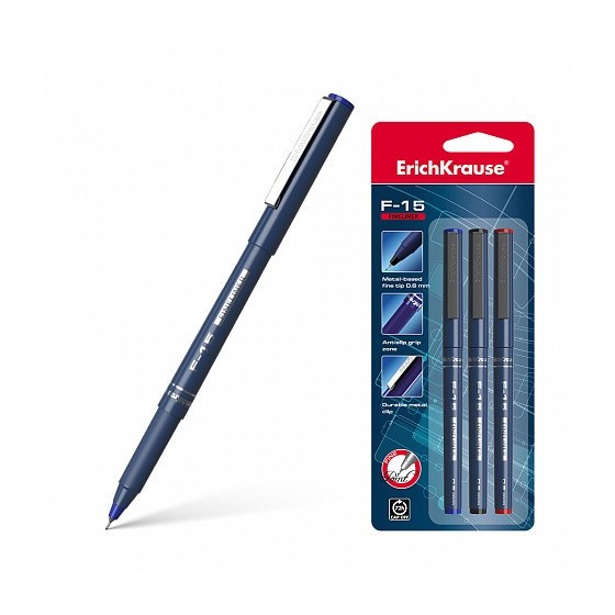 BOLÍGRAFO DE TRAZO FINO ERICHKRAUSE F-15, TINTA COLOR: AZUL ERICH KRAUSE 37065 (x12 unidades)