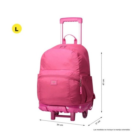MOCHILA ESCOLAR CON RUEDAS COLOR ROSA - TRIK TOTTO MA03TKI003-23100-M89