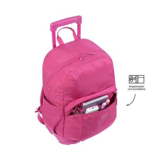 MOCHILA ESCOLAR CON RUEDAS COLOR ROSA - TRIK TOTTO MA03TKI003-23100-M89