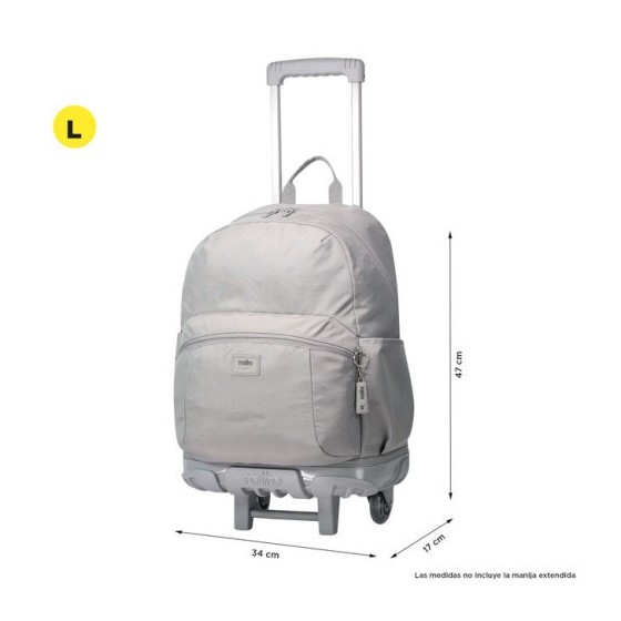 MOCHILA ESCOLAR CON RUEDAS COLOR GRIS - TRIK TOTTO MA03TKI003-23100-G78