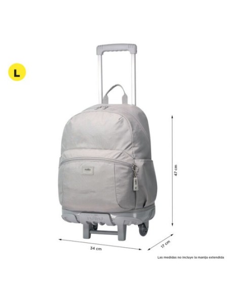 MOCHILA ESCOLAR CON RUEDAS COLOR GRIS - TRIK TOTTO MA03TKI003-23100-G78