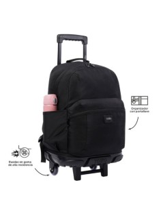 MOCHILA ESCOLAR CON RUEDAS GRANDE NEGRA - TRIK TOTTO MA03TKI003-22200-N01