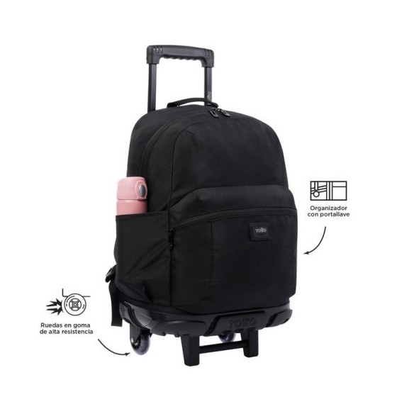 MOCHILA ESCOLAR CON RUEDAS GRANDE NEGRA - TRIK TOTTO MA03TKI003-22200-N01