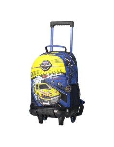MOCHILA ESCOLAR CON RUEDAS MEDIANA DE CARRERAS DE COCHES TOTTO MJ03VLC005-2310-6J7M 2
