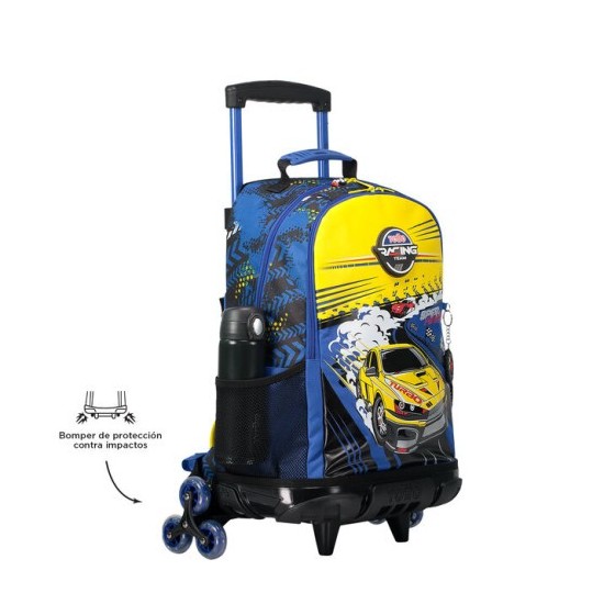 MOCHILA ESCOLAR CON RUEDAS GRANDE DE CARRERAS DE COCHES TOTTO MJ03VLC003-2310-6J7L