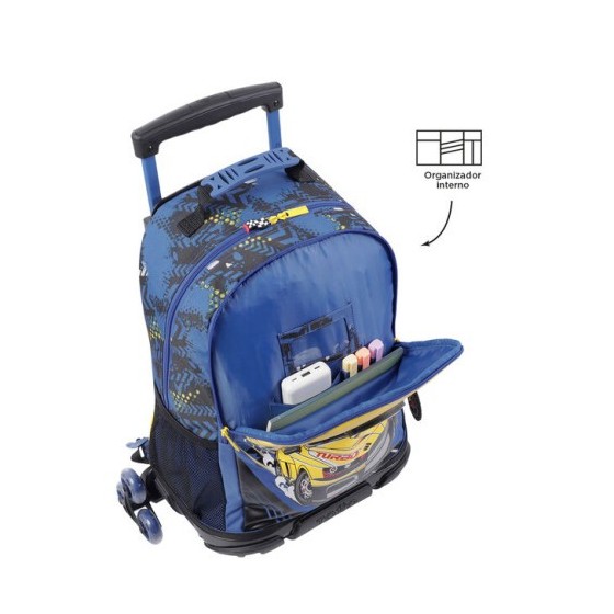 MOCHILA ESCOLAR CON RUEDAS GRANDE DE CARRERAS DE COCHES TOTTO MJ03VLC003-2310-6J7L