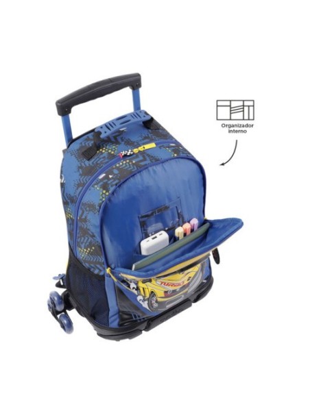 MOCHILA ESCOLAR CON RUEDAS GRANDE DE CARRERAS DE COCHES TOTTO MJ03VLC003-2310-6J7L