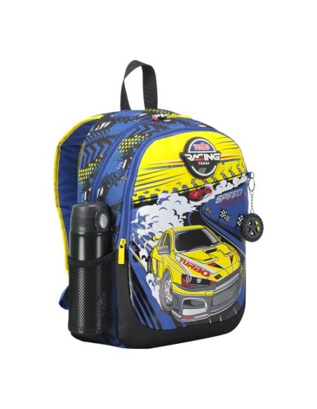 MOCHILA ESCOLAR MEDIANA DE CARRERAS DE COCHES TOTTO MJ04VLC002-2310-6J7M