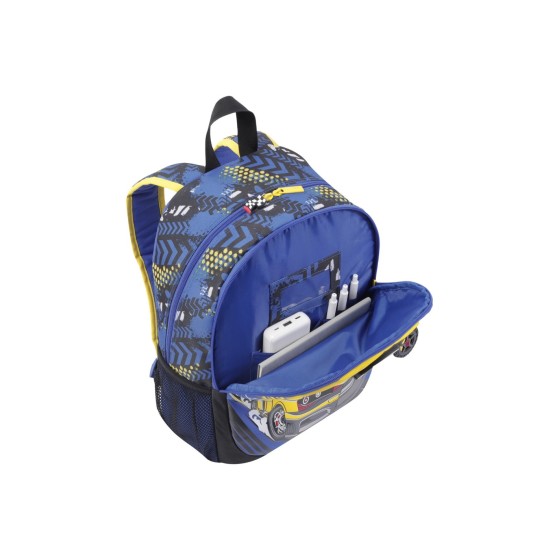 MOCHILA ESCOLAR MEDIANA DE CARRERAS DE COCHES TOTTO MJ04VLC002-2310-6J7M