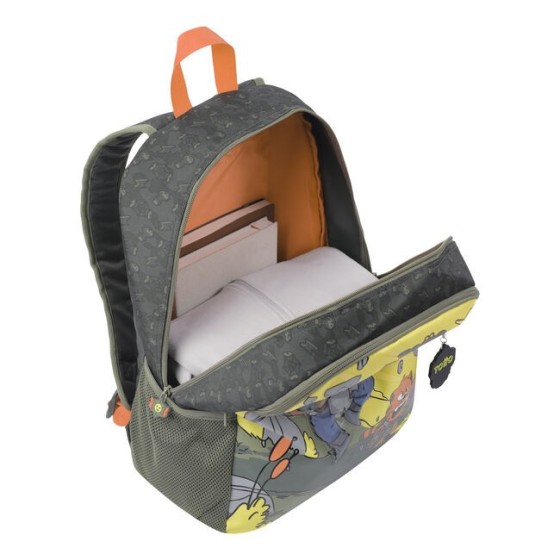 MOCHILA ESCOLAR GRANDE DE CARTOONS TOTTO MJ04BWM003-2310-4DJL