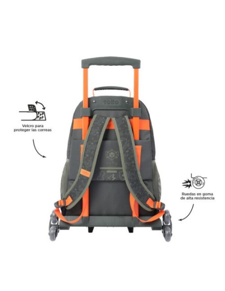 MOCHILA ESCOLAR CON RUEDAS GRANDE DE CARTOONS TOTTO MJ03BWM003-2310-4DJL