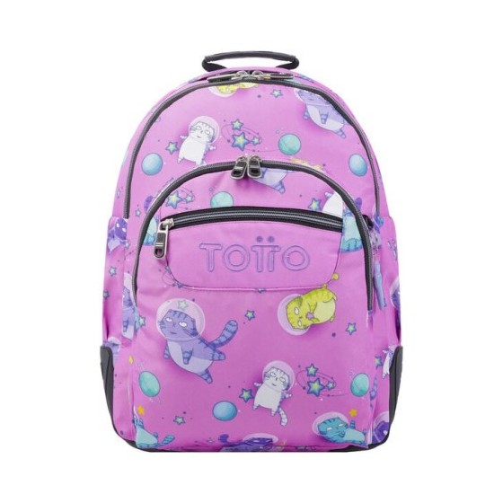 MOCHILA ESCOLAR GATOS ASTRONAUTAS TOTTO MA04ECO029-2310N-9I9