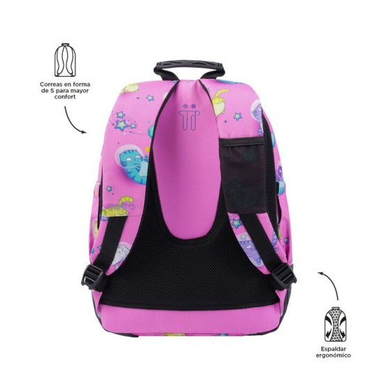 MOCHILA ESCOLAR GATOS ASTRONAUTAS TOTTO MA04ECO029-2310N-9I9